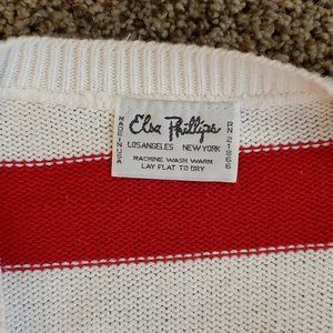 Vintage Elsa Phillips V-Necked USA Flag Sweater